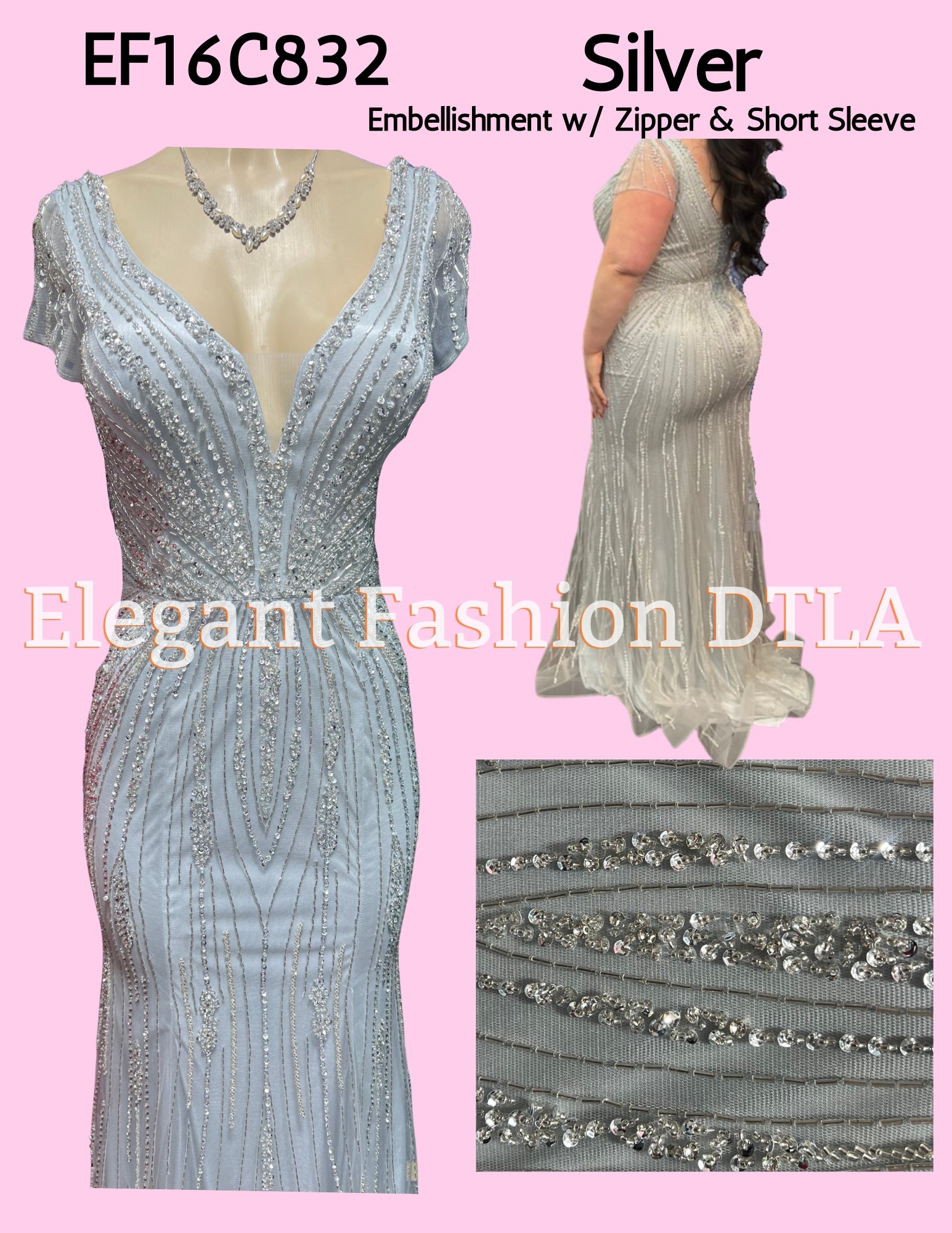 💎💎 MANGA EF16C832 Embellishments Short Sleeves _