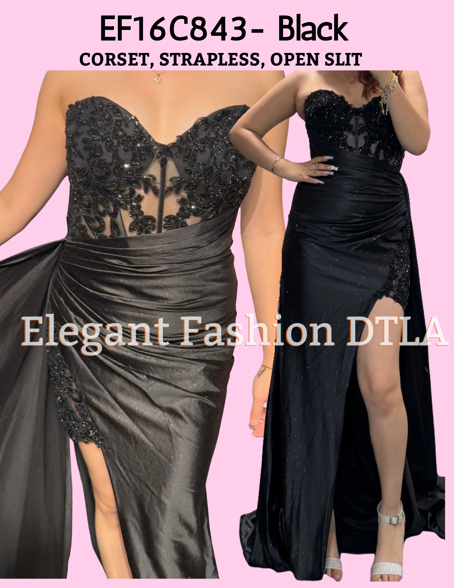 ✨ Elegant Fashion✨  Strapless Gown w/Sparkly Fabric