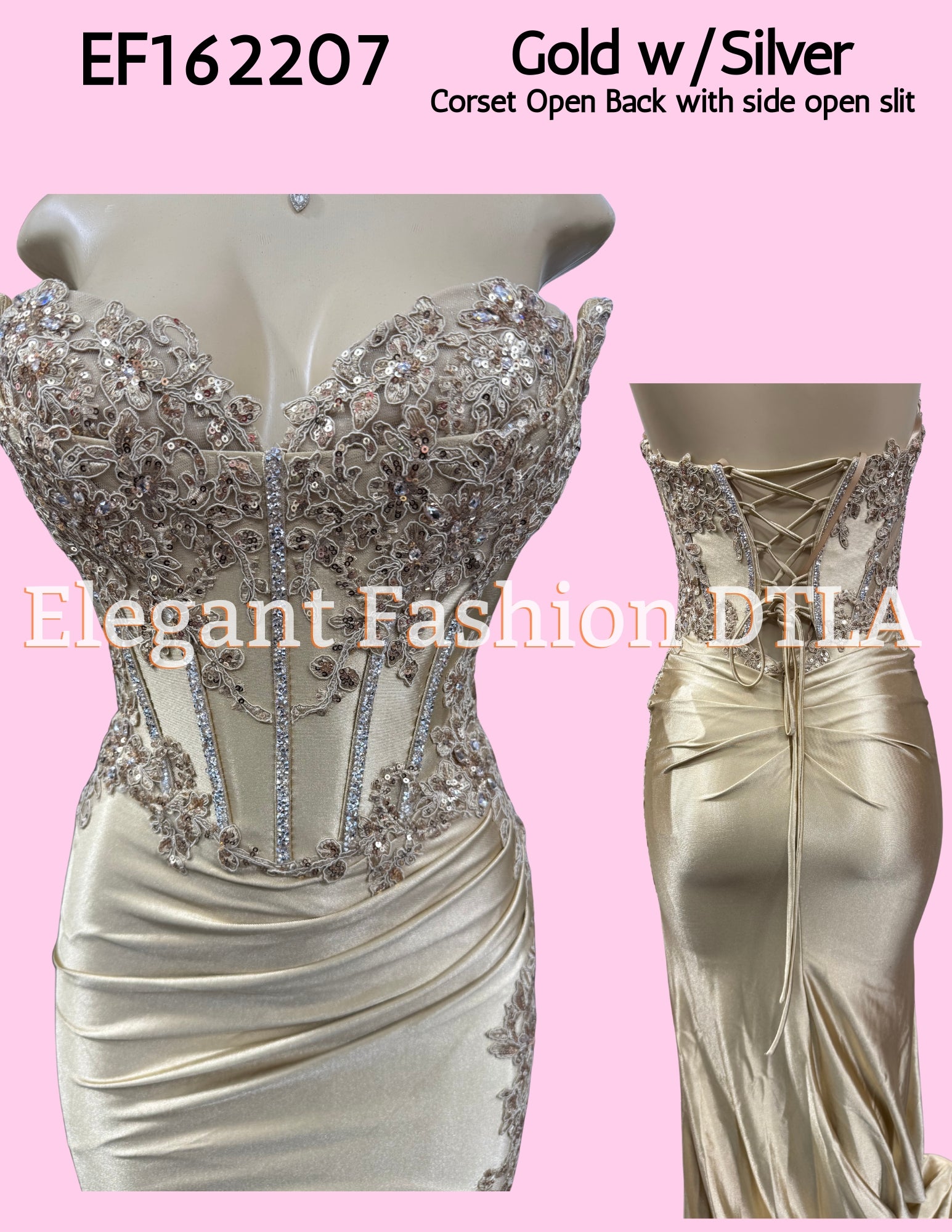 💎💎 EF162207 OPEN BACK W/SLIT