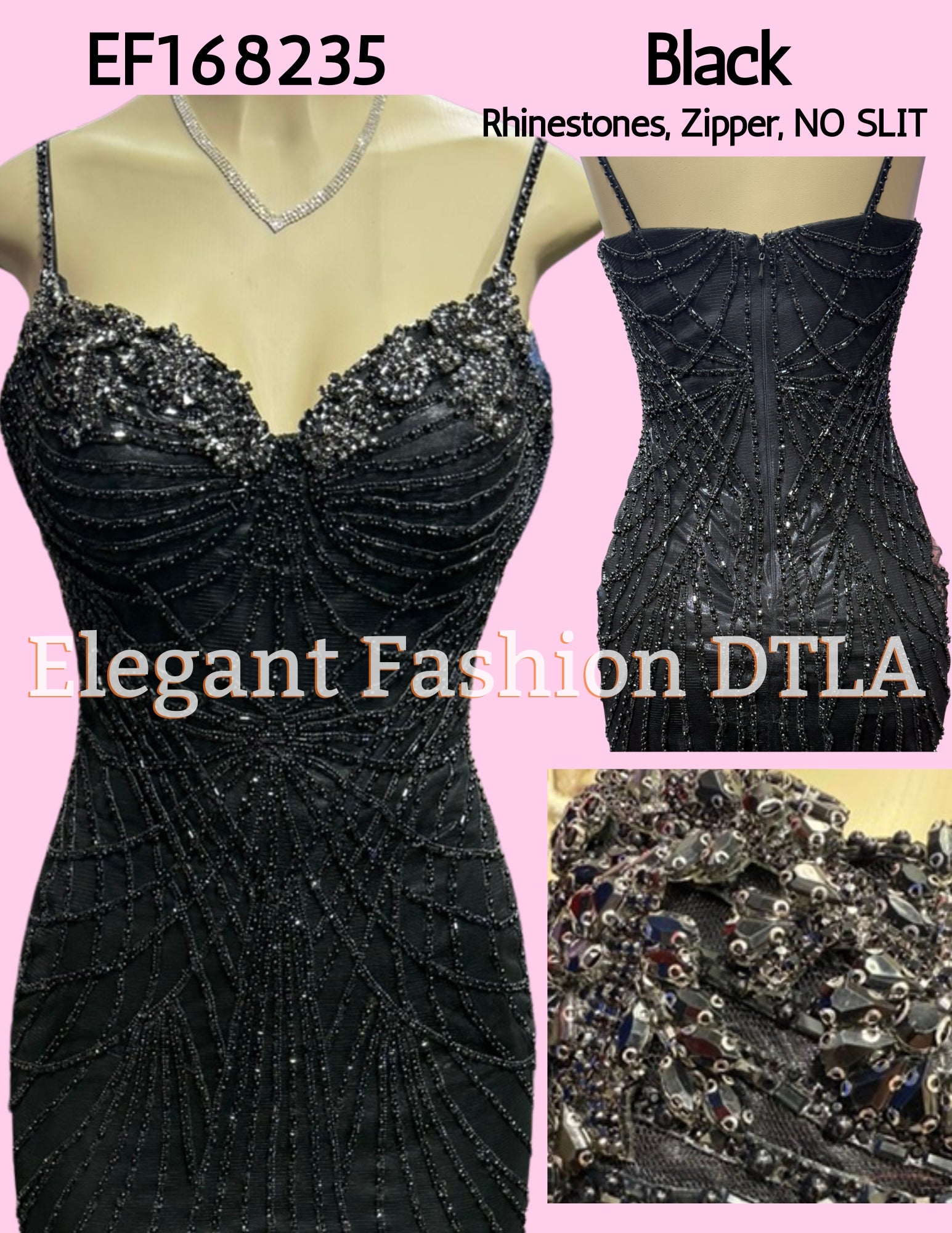 💎💎 EF168235 Rhinestones NO SLIT