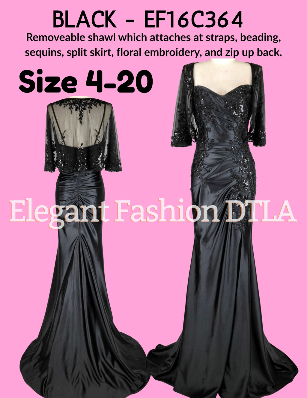 ✨ Elegant Fashion✨ EF16C364 BLACK