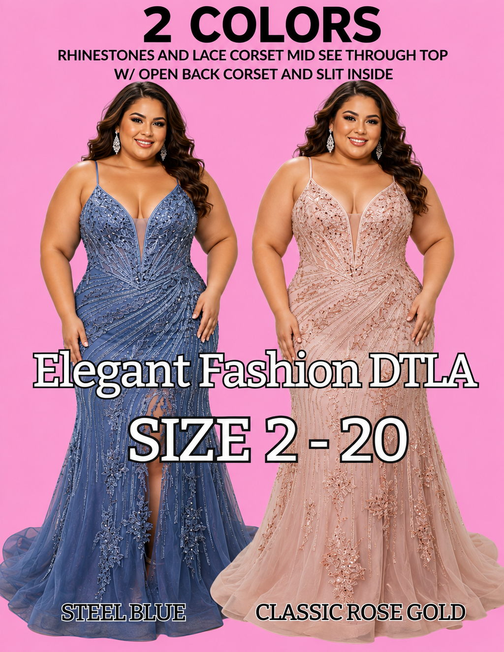 3 COLORS (SIZE 2-20)✨ Elegant Fashion✨EF168213