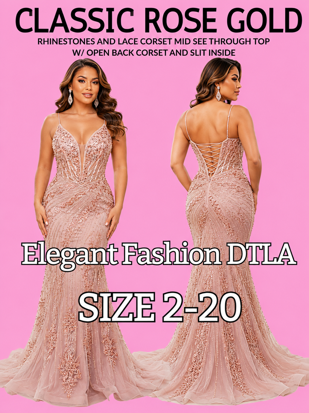 3 COLORS (SIZE 2-20)✨ Elegant Fashion✨EF168213