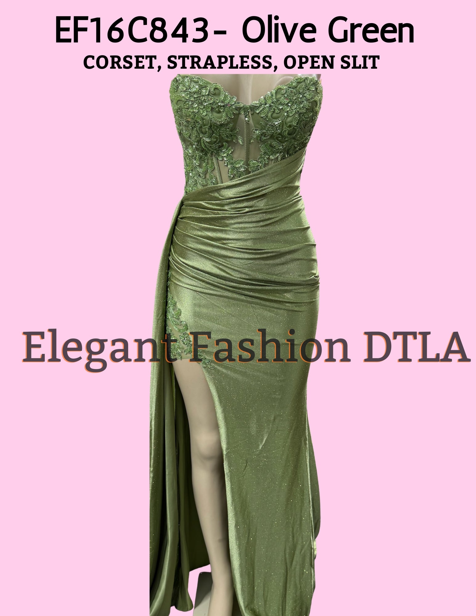 ✨ Elegant Fashion✨  Strapless Gown w/Sparkly Fabric