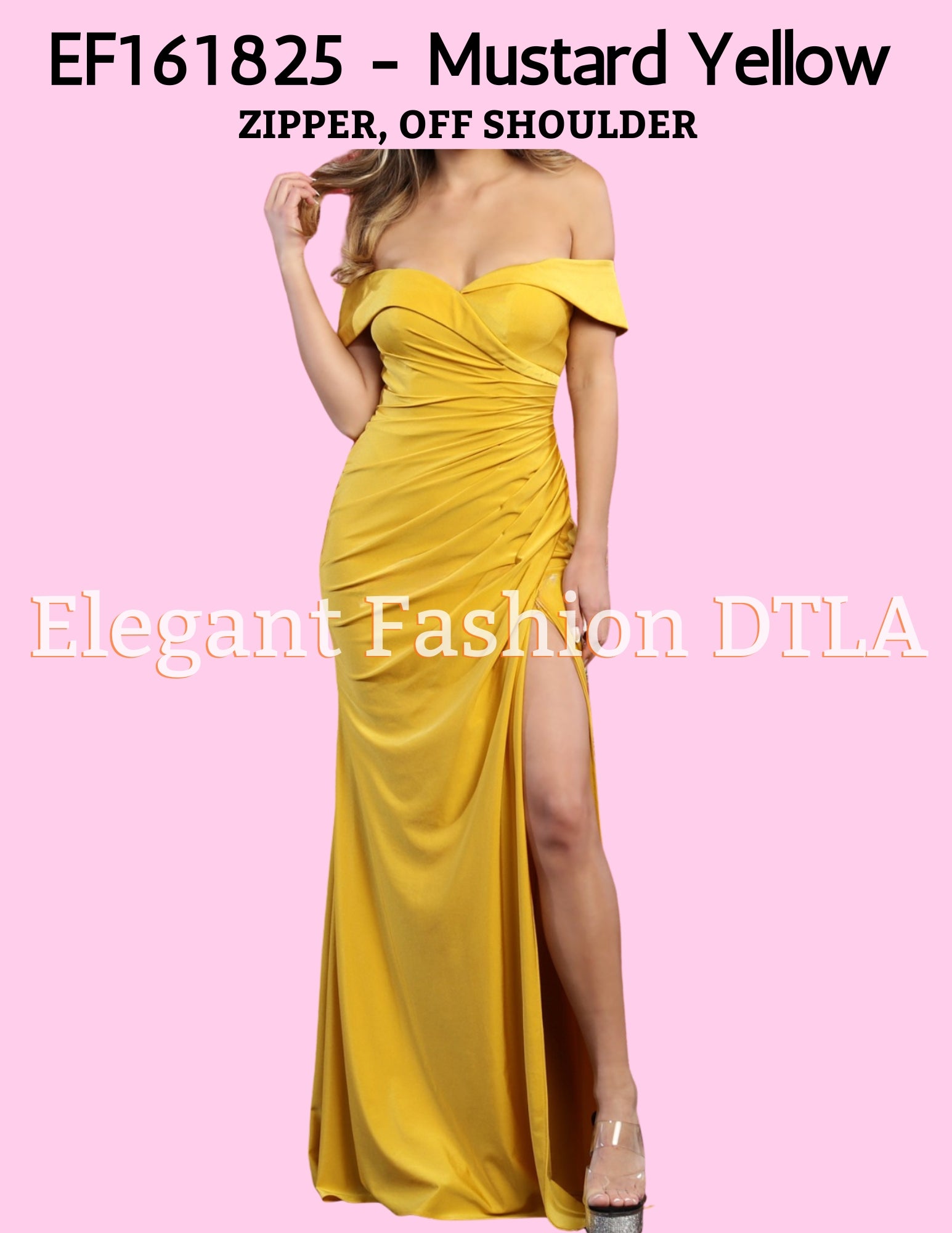 ✨ Elegant Fashion ✨  EF168125 Matte Satin Off Shoulder
