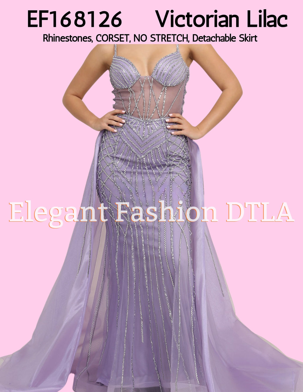 ✨  Elegant Fashion ✨  EF168126 Rhinestones CORSET & detachable skirt
