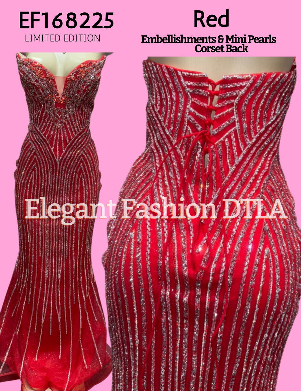 💎💎 EF168225 Rhinestones Open Back Corset