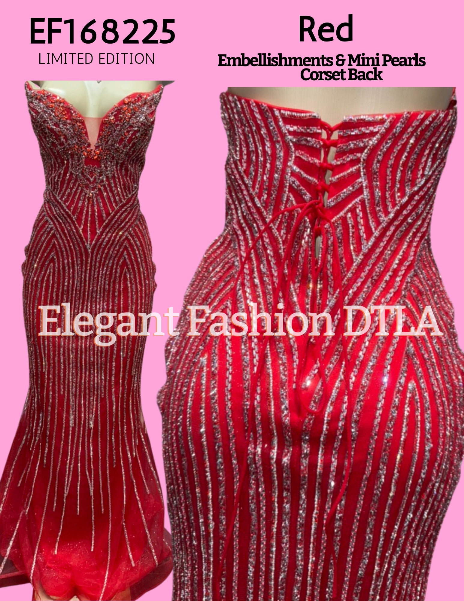 💎💎 EF168225 Rhinestones Open Back Corset