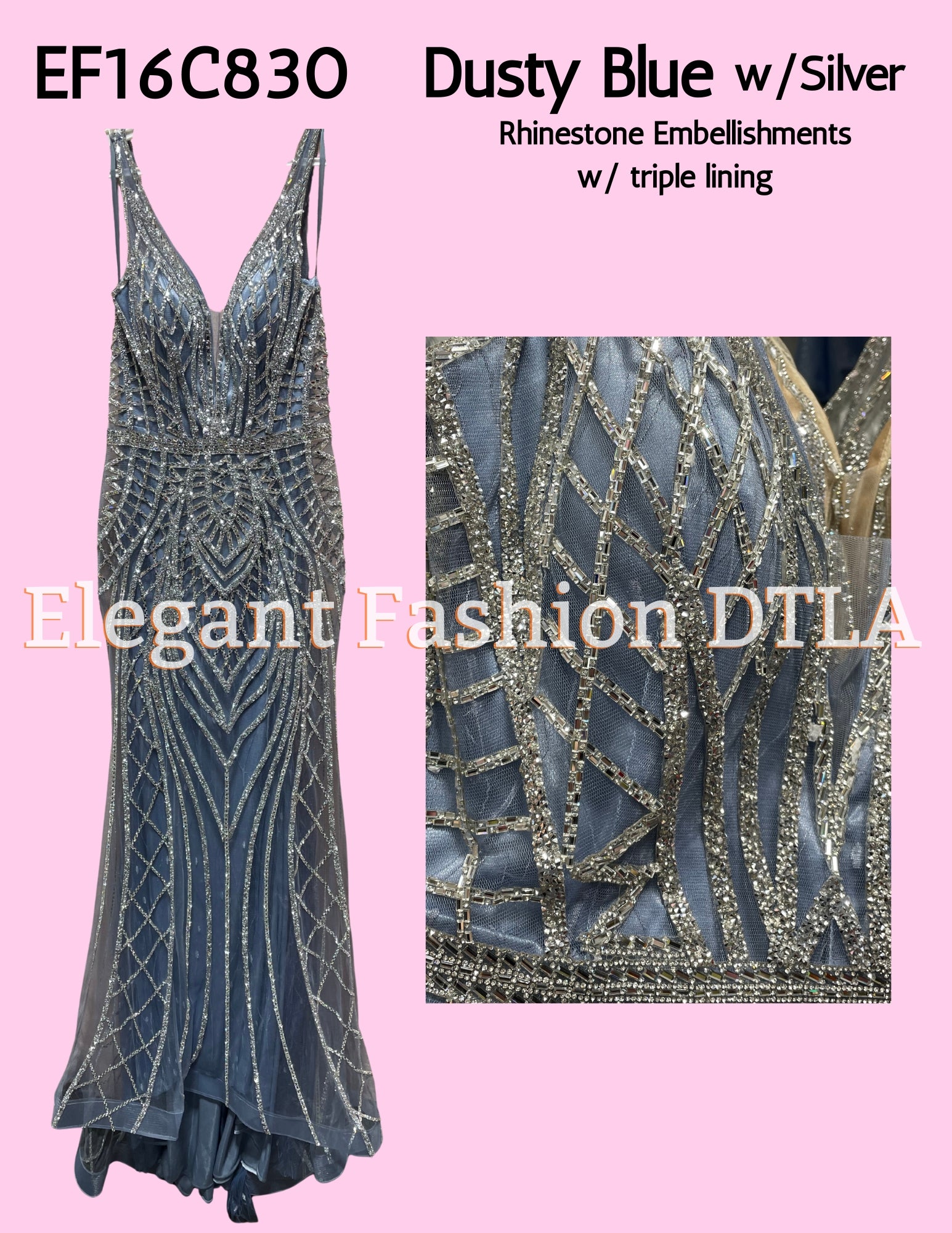 💎💎 EF16C830 Rhinestones NO SLIT TT