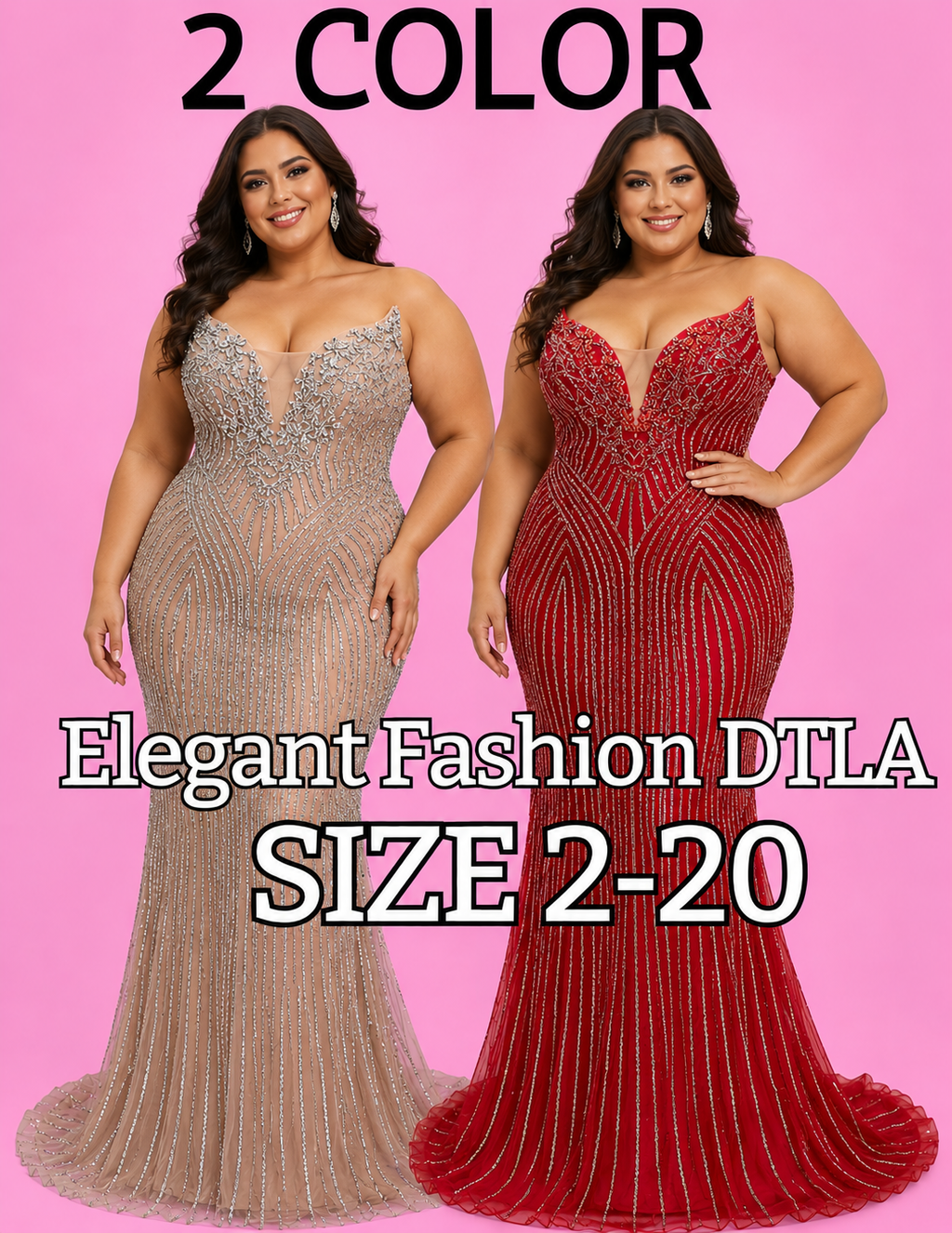 (SIZE 2-20)✨ Elegant Fashion✨ Rhinestones Open Back Corset MQ