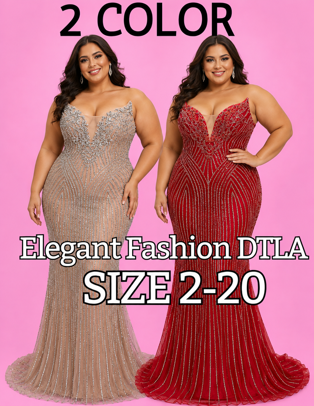 (SIZE 2-20)✨ Elegant Fashion✨ Rhinestones Open Back Corset MQ