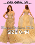 (SIZE 0-14) ✨ Elegant Fashion✨ Gold Handmade Multicolor Stones W/detachable skirt (SIZE 0-14)
