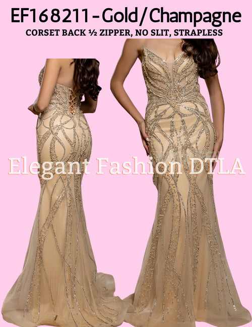 DTLA ✨ Elegant Fashion ✨ EF168211 Pearls & Rhinestones Open Back