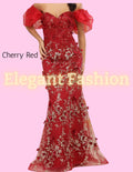 ✨ Elegant Fashion ✨  EF168037 Floral Embroidery w/Gold Glitter