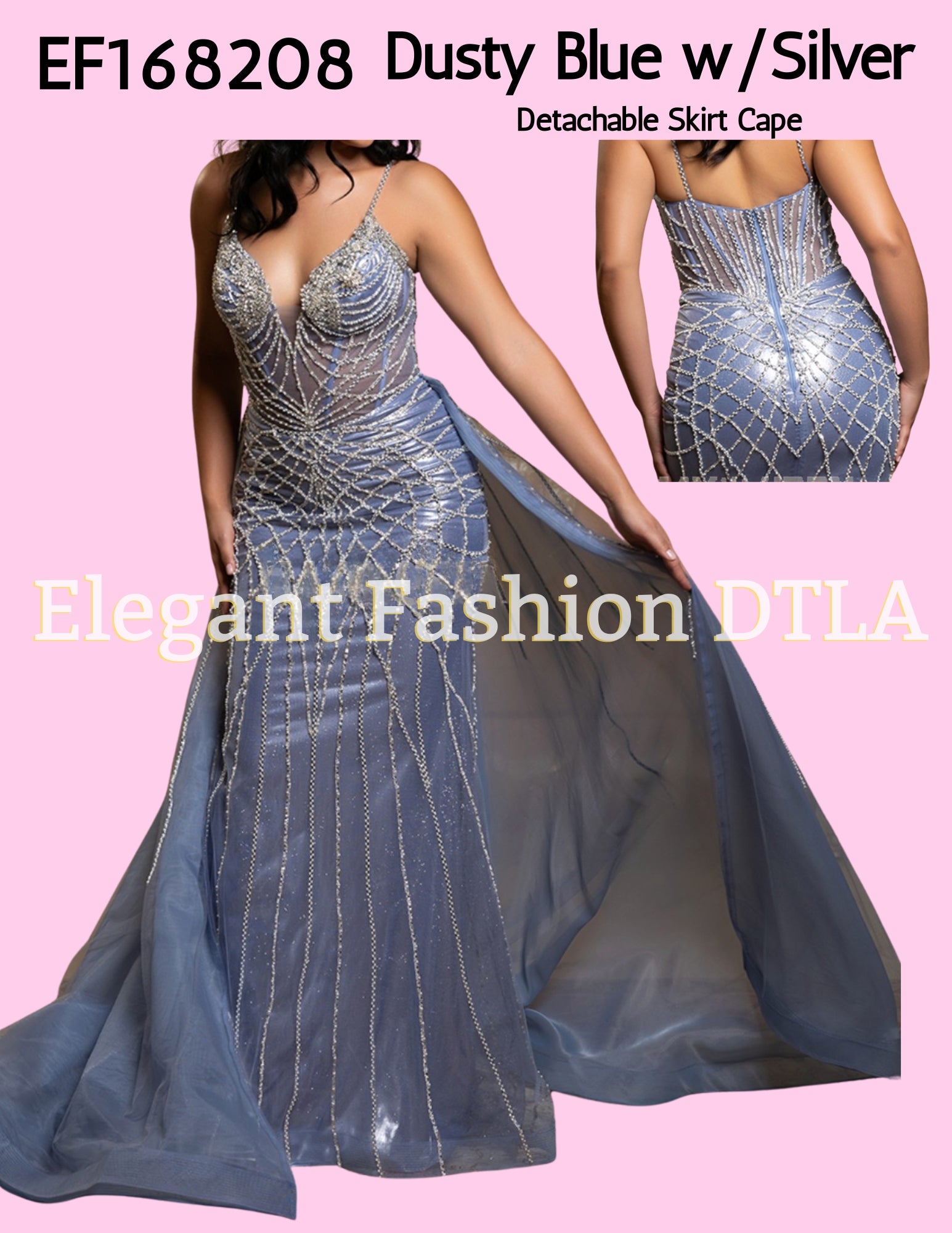 💎💎 EF168206 Rhinestones Embellishments (Detachable Skirt Cape)