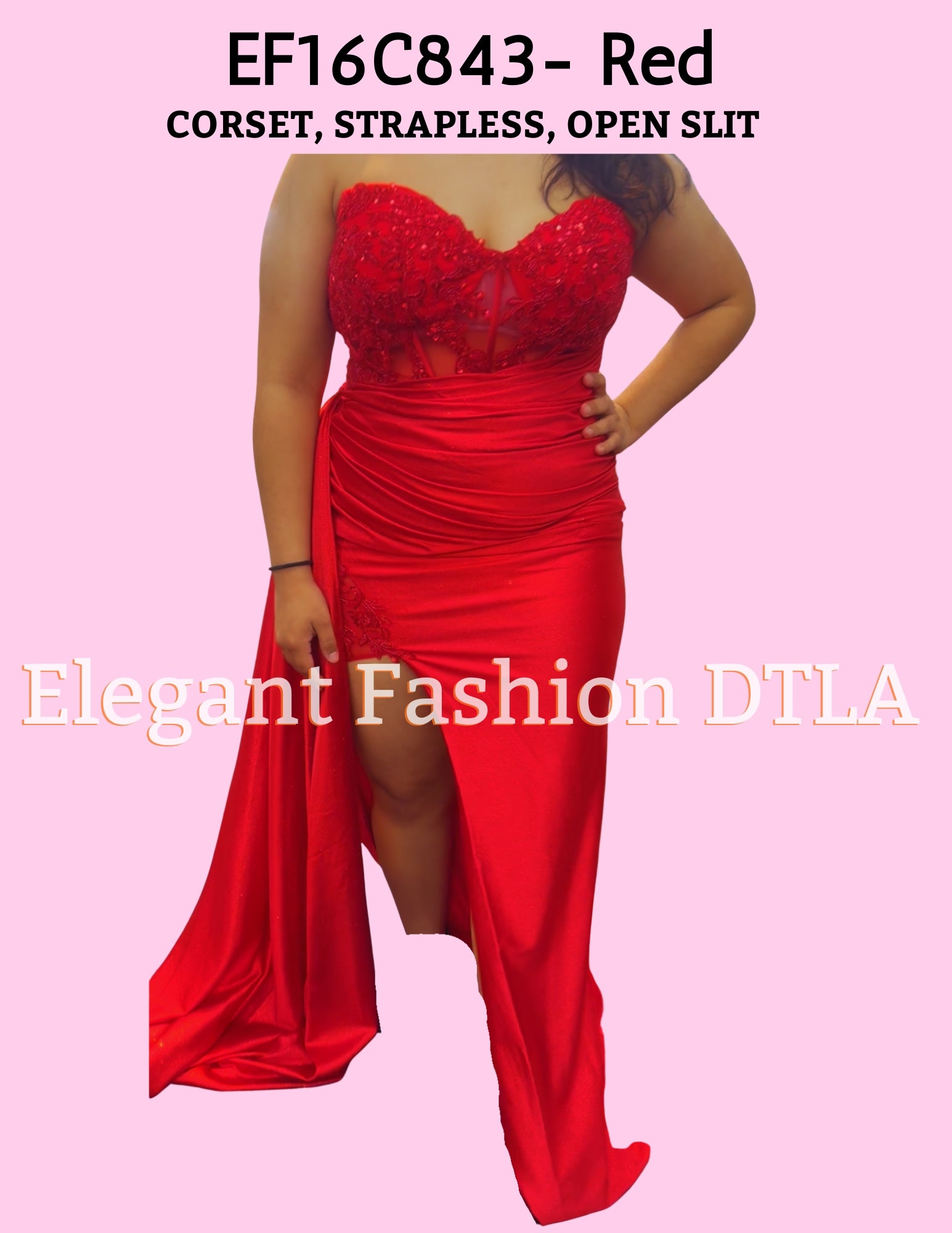 ✨ Elegant Fashion✨  Strapless Gown w/Sparkly Fabric