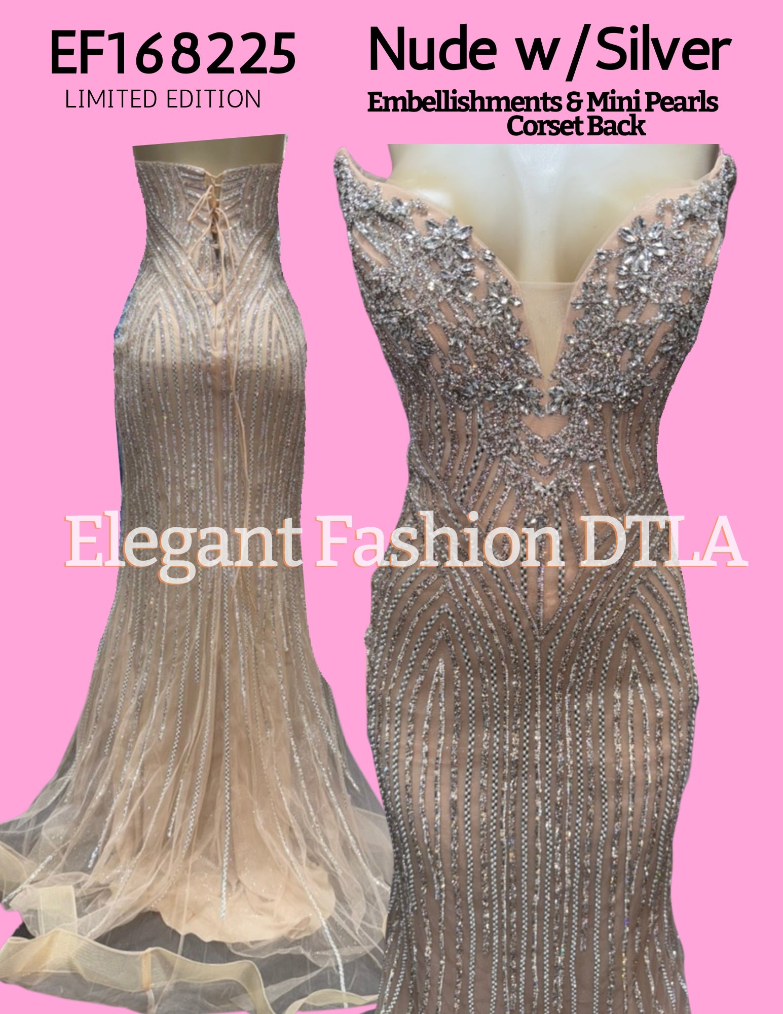 💎💎 EF168225 Rhinestones Open Back Corset