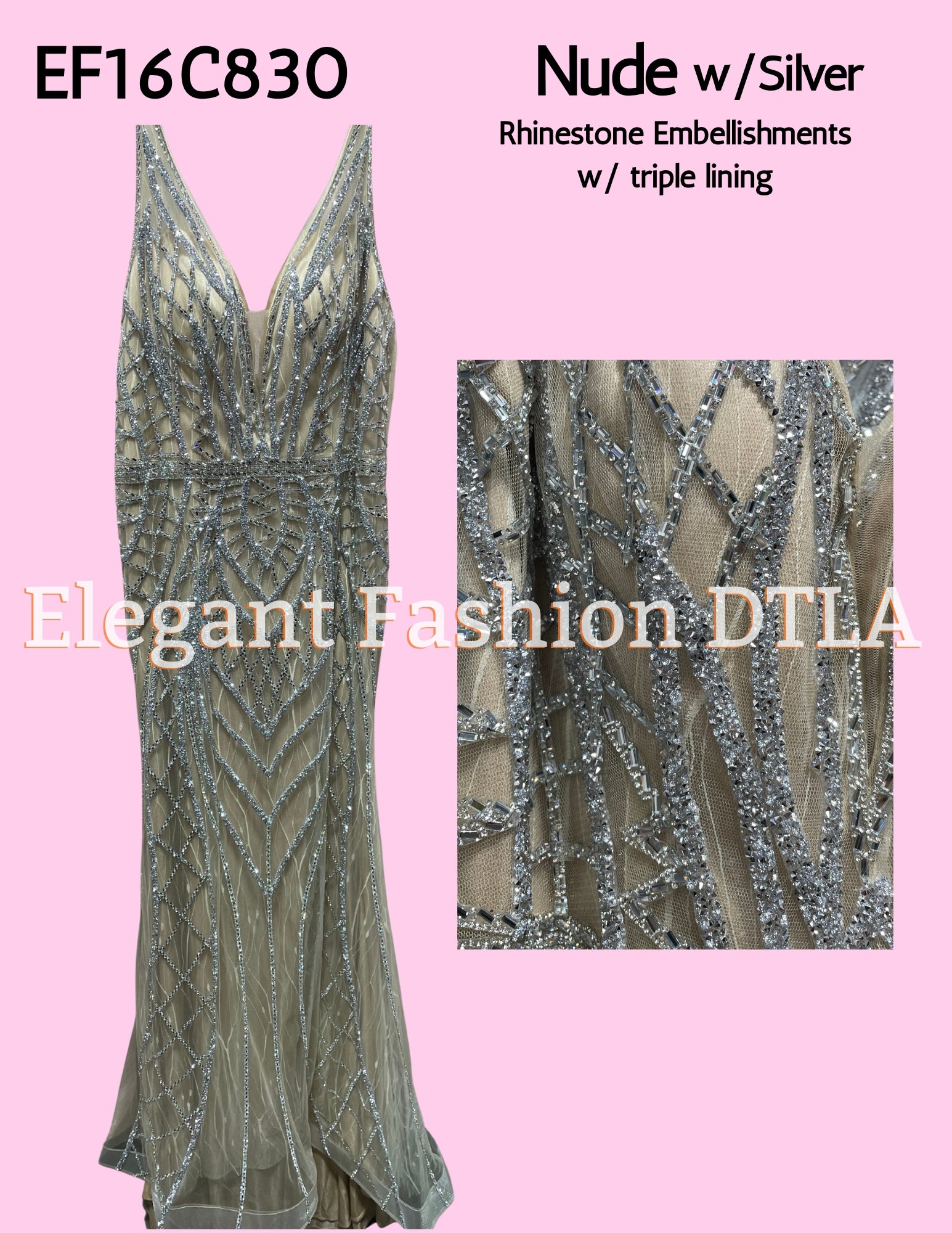 💎💎 EF16C830 Rhinestones NO SLIT TT