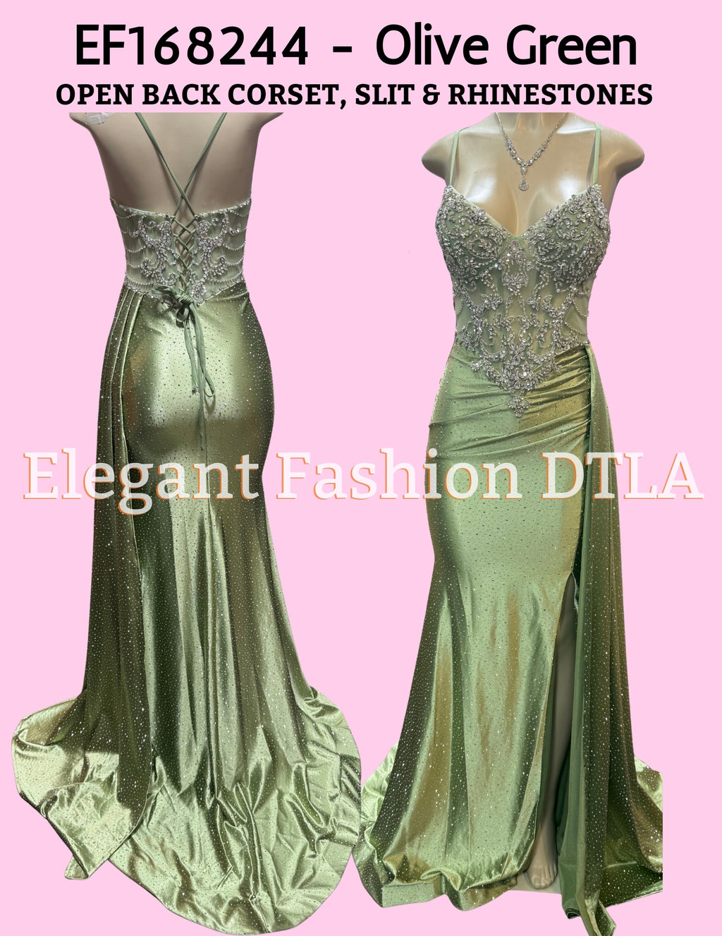 SOLD OUT 🌸 PROM 🌸   EF158244 OPEN BACK CORSET RHINESTONES