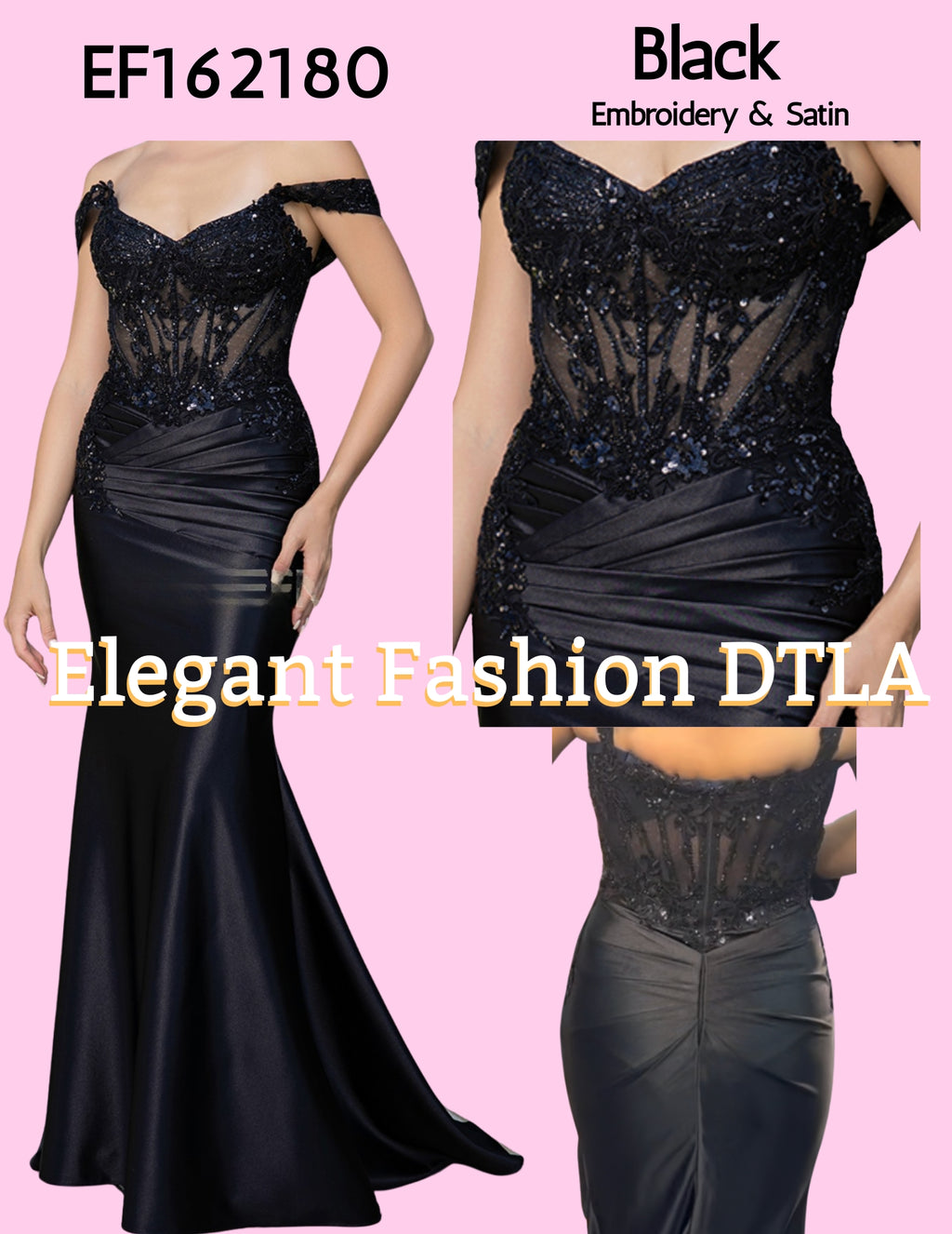 💎💎 EF162180 Embroidery & Satin