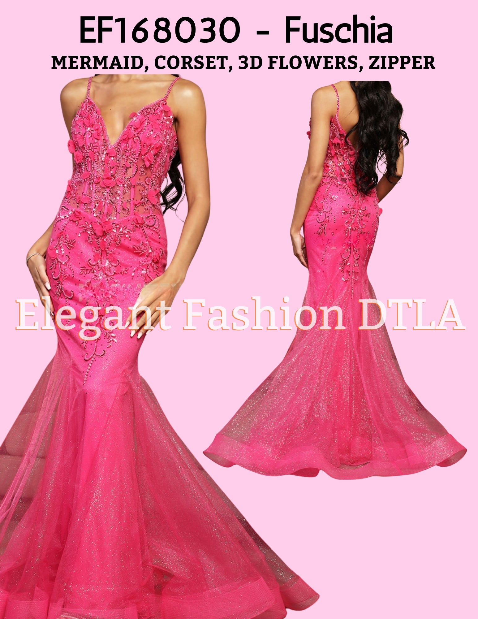 ✨  PROM  ✨  EF168030 Mermaid 3D Floral Corset