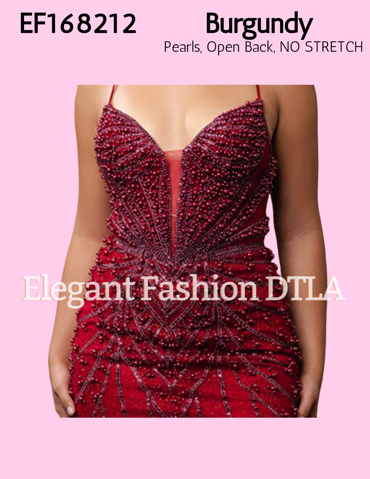 💎💎  EF168212 Pearls & Embellishments OPEN BACK