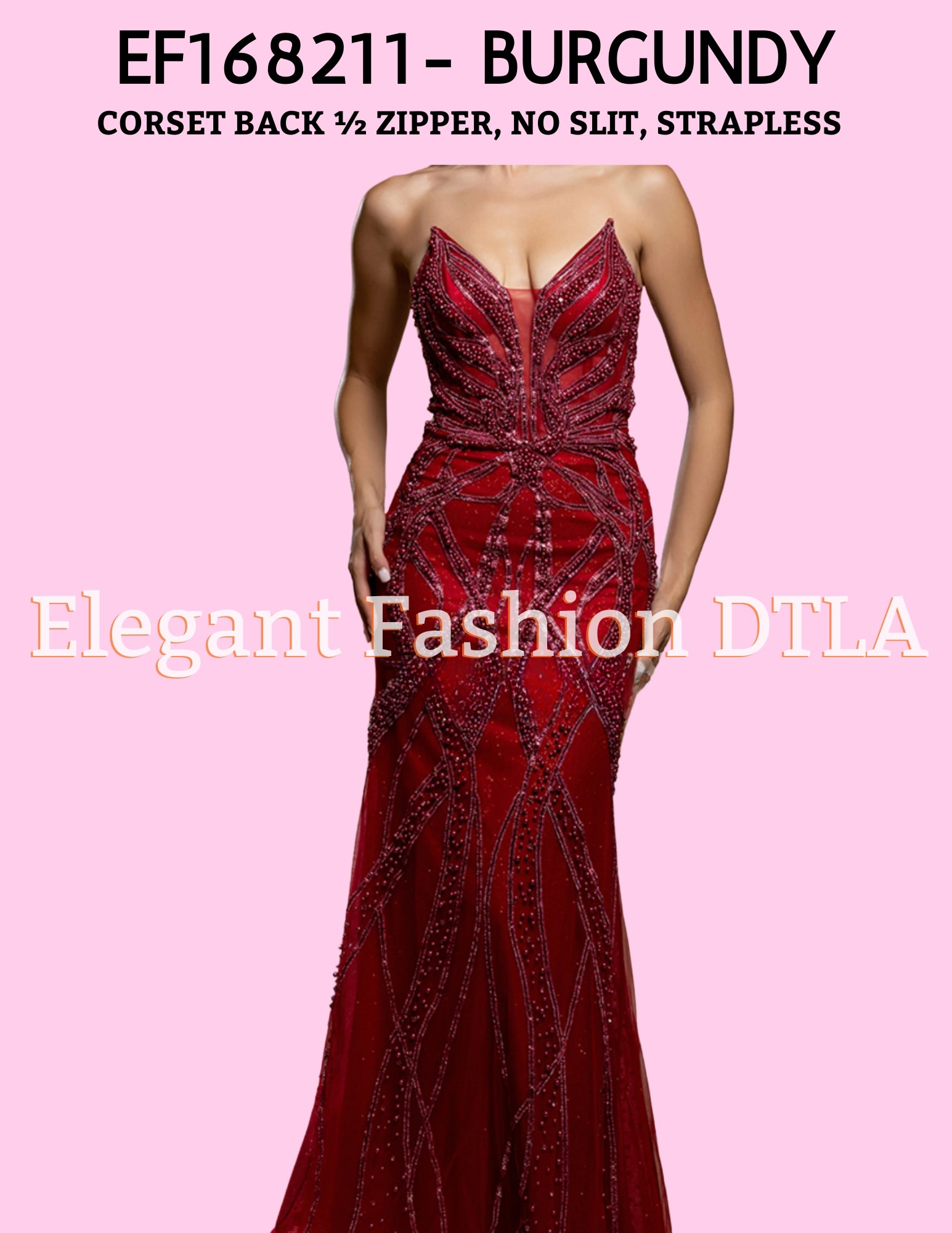 DTLA ✨ Elegant Fashion ✨ EF168211 Pearls & Rhinestones Open Back