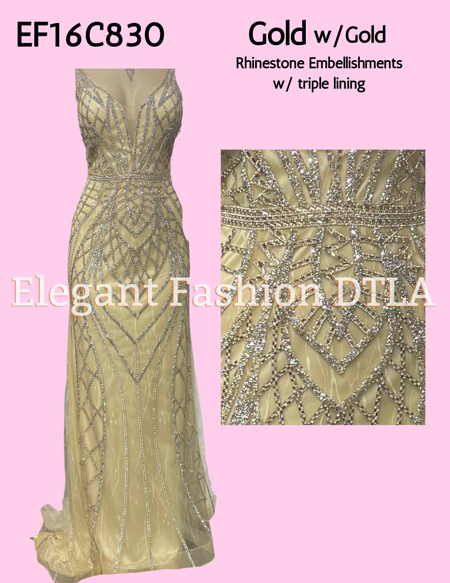 💎💎 EF16C830 Rhinestones NO SLIT TT