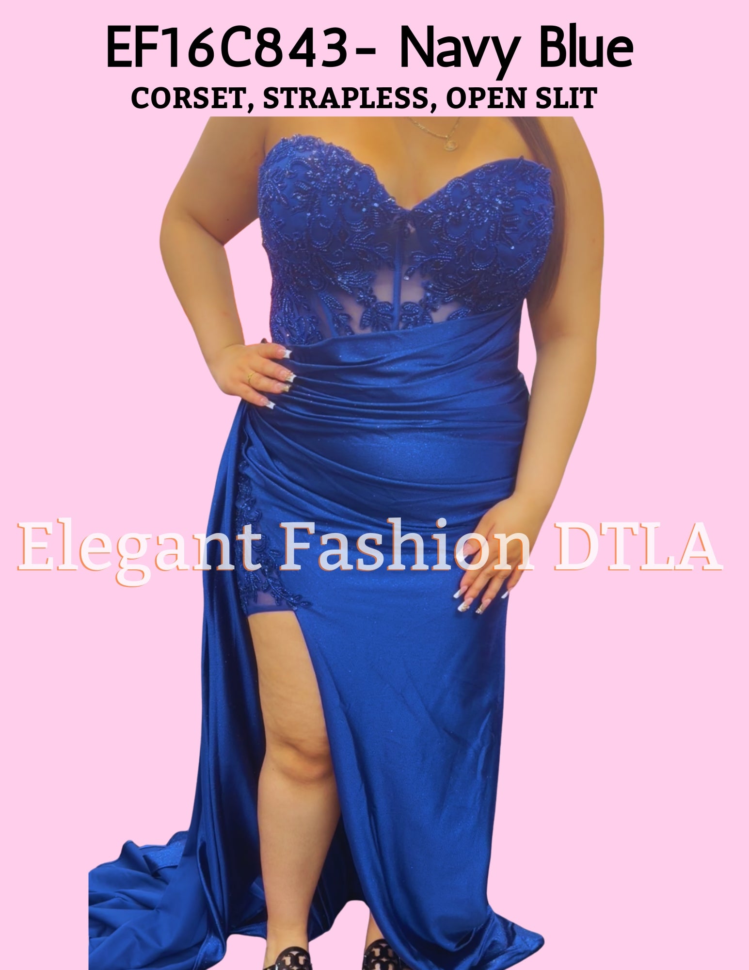 ✨ Elegant Fashion✨  Strapless Gown w/Sparkly Fabric