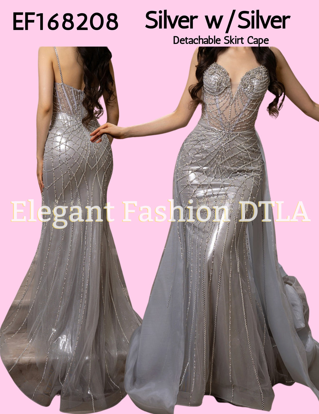 💎💎 EF168206 Rhinestones Embellishments (Detachable Skirt Cape)