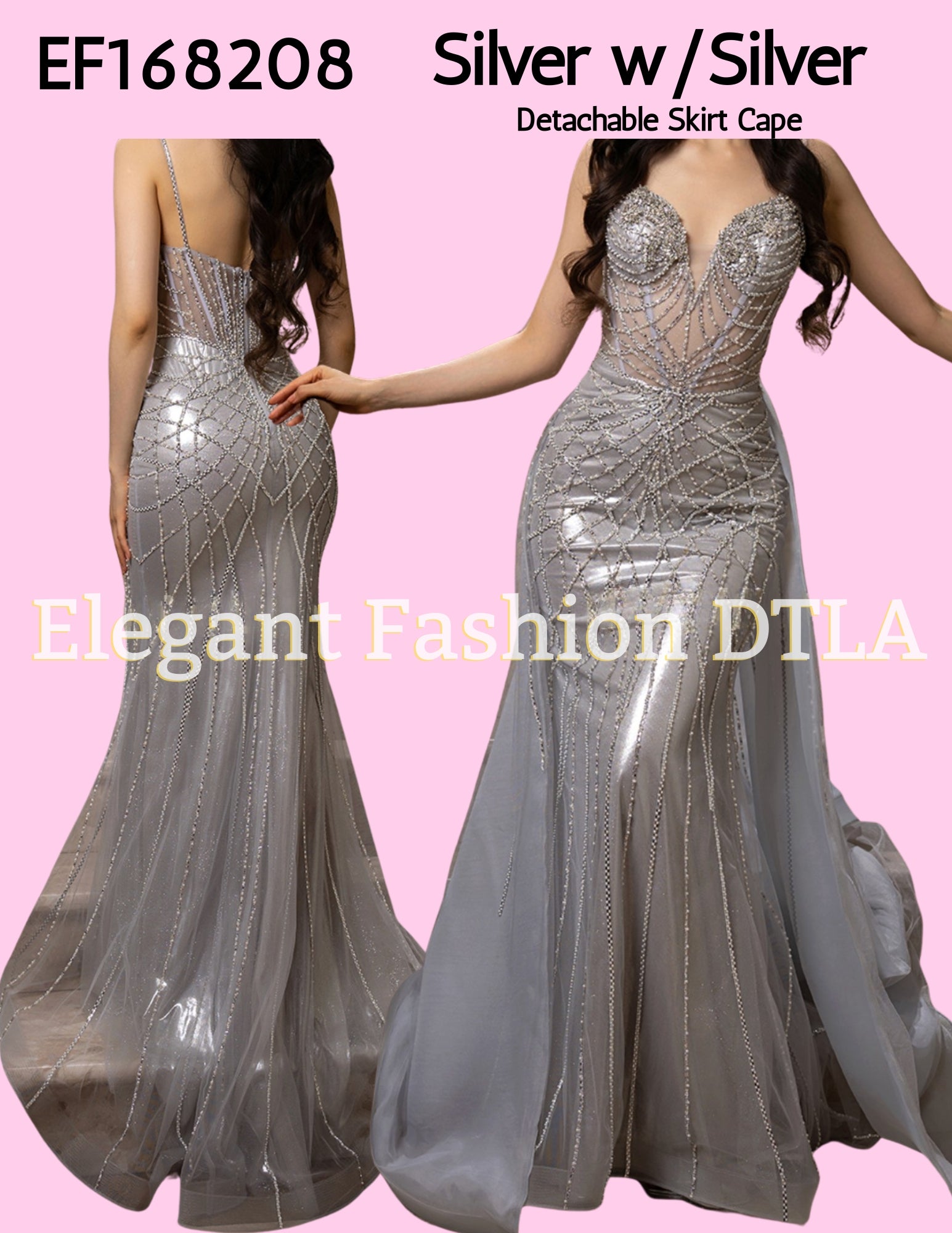 💎💎 EF168206 Rhinestones Embellishments (Detachable Skirt Cape)