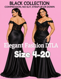 (SIZE 4-20)✨ Elegant Fashion✨ BLACK W/COMPRESSION