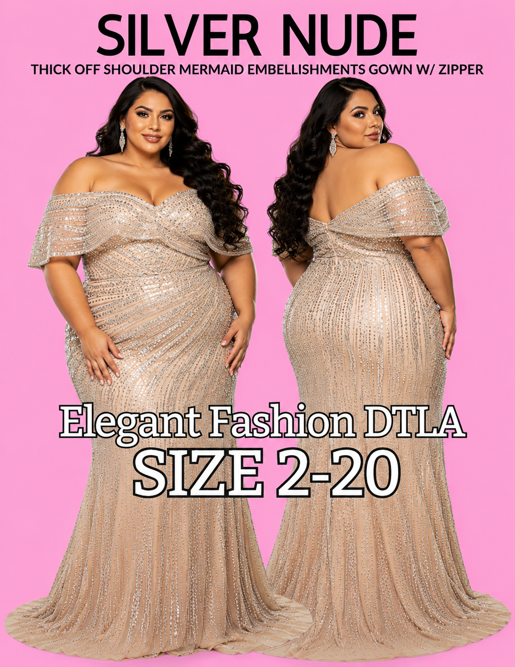 SILVER NUDE (SIZE 2-20)✨ Elegant Fashion✨