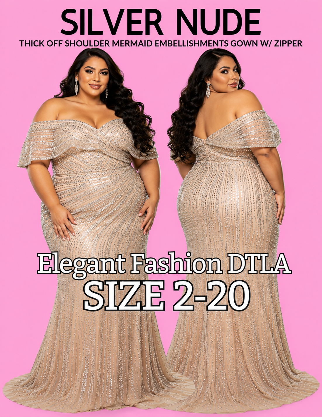 SILVER NUDE (SIZE 2-20)✨ Elegant Fashion✨