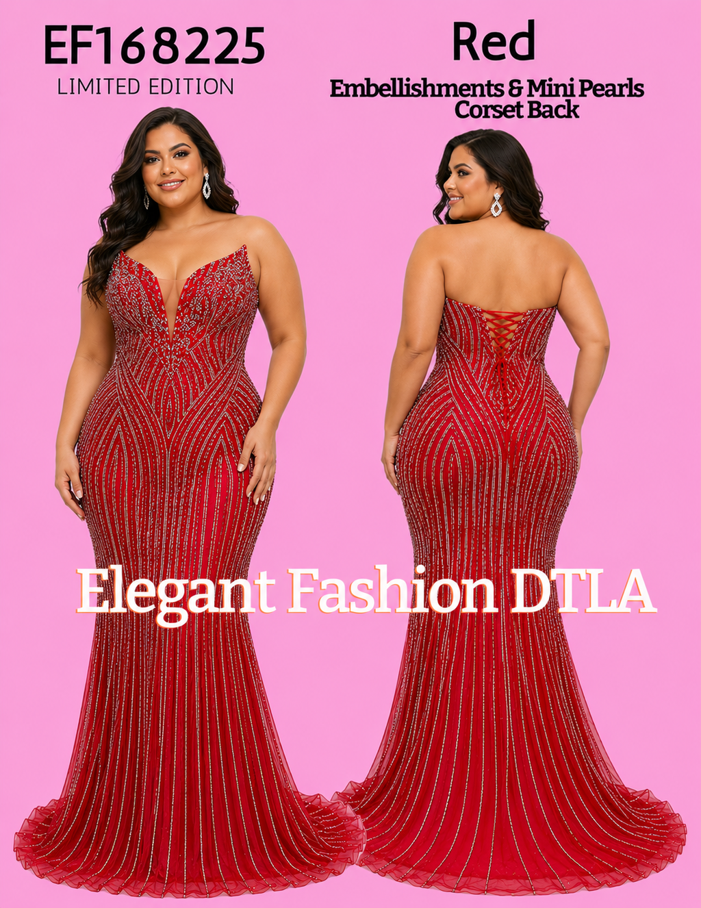 (SIZE 2-20)✨ Elegant Fashion✨ Rhinestones Open Back Corset MQ