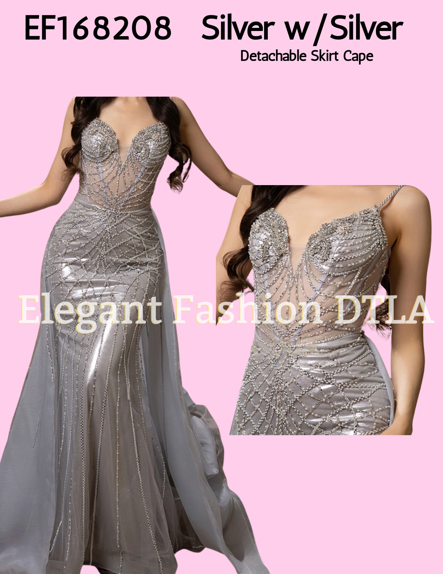 💎💎 EF168206 Rhinestones Embellishments (Detachable Skirt Cape)