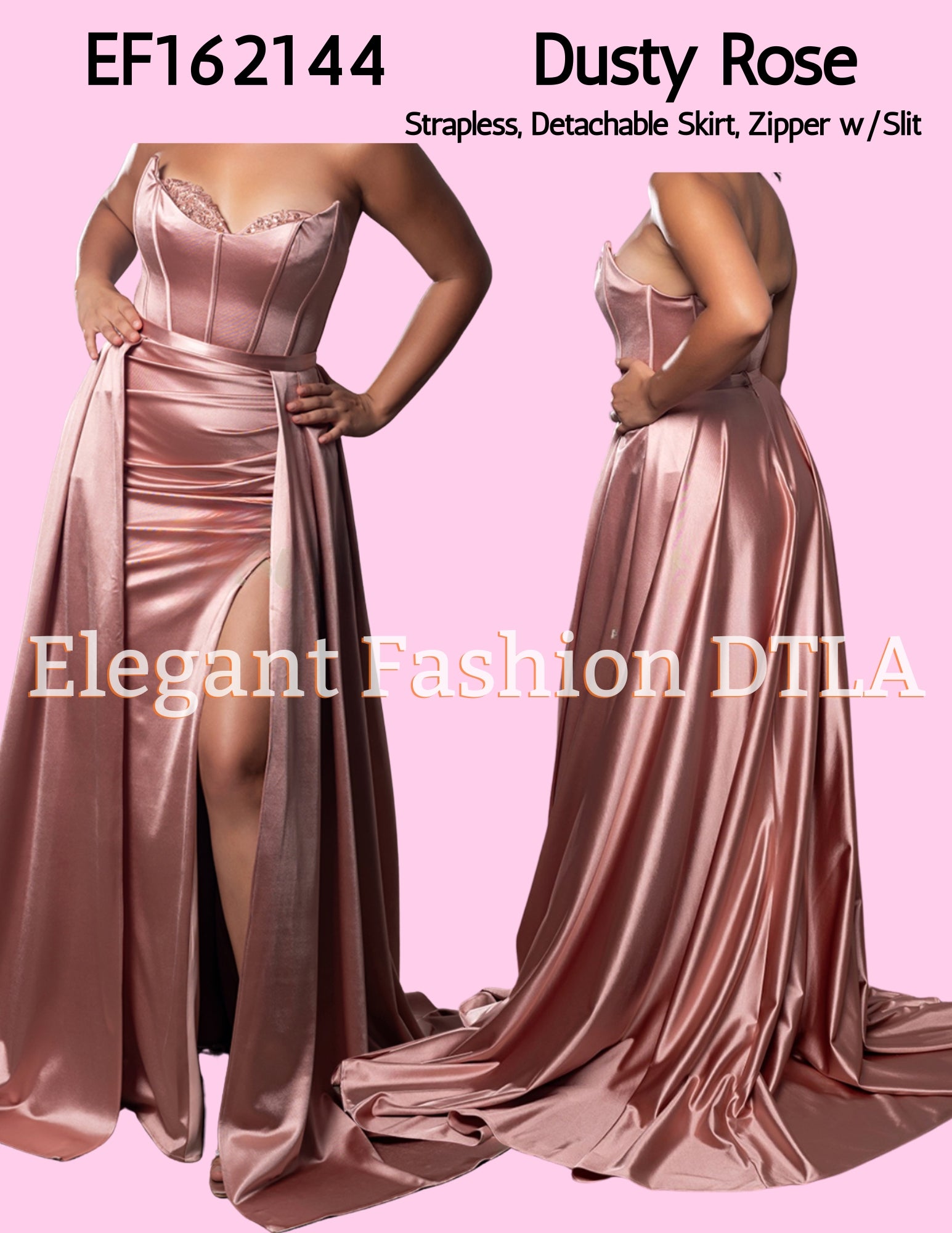 ✨  2025 ✨  EF162144 Satin Detachable Skirt