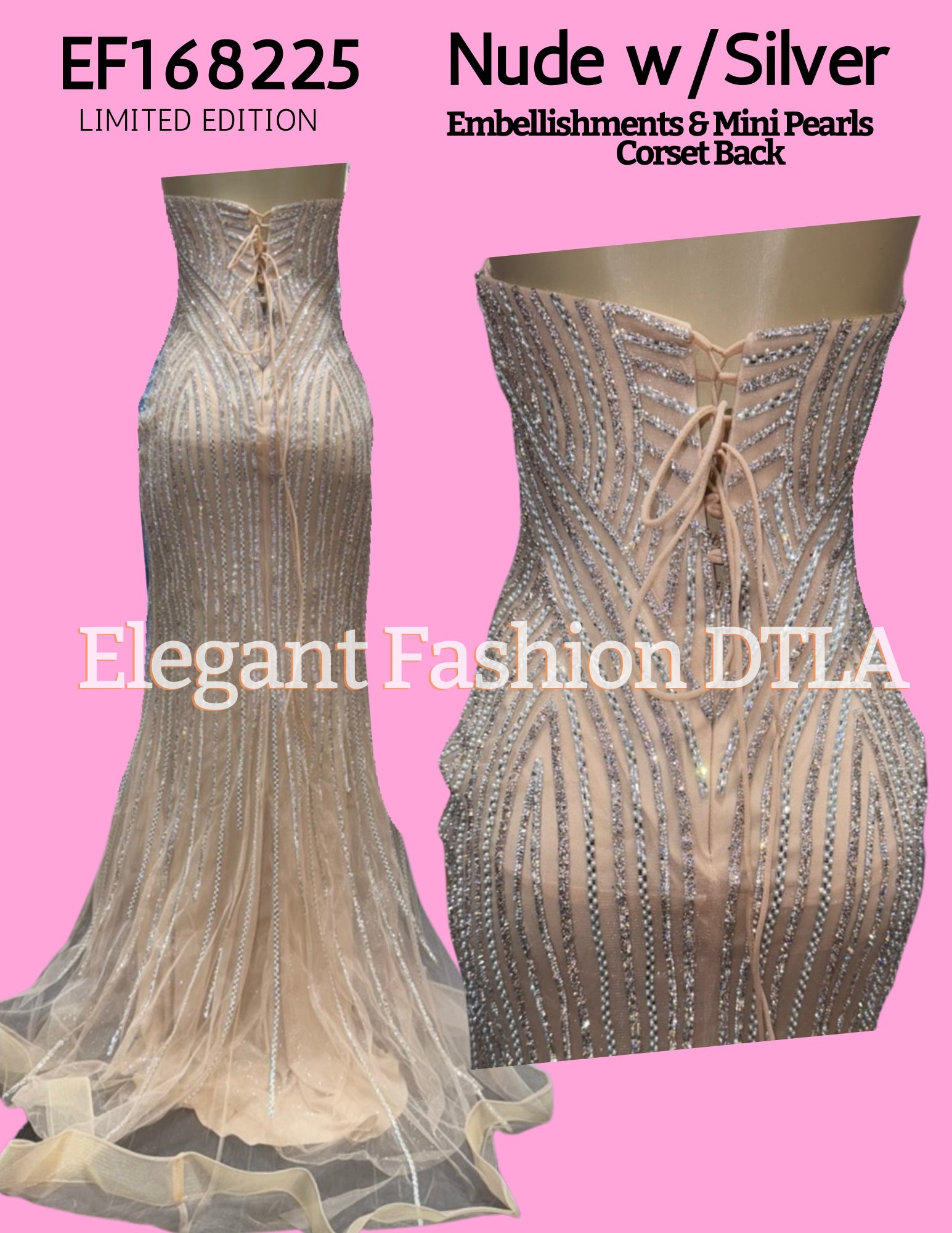 💎💎 EF168225 Rhinestones Open Back Corset