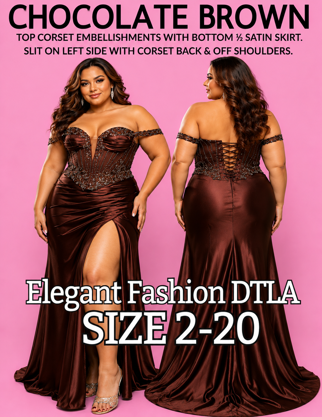 CHOCOLATE BROWN (SIZE 2-20)✨ Elegant Fashion✨