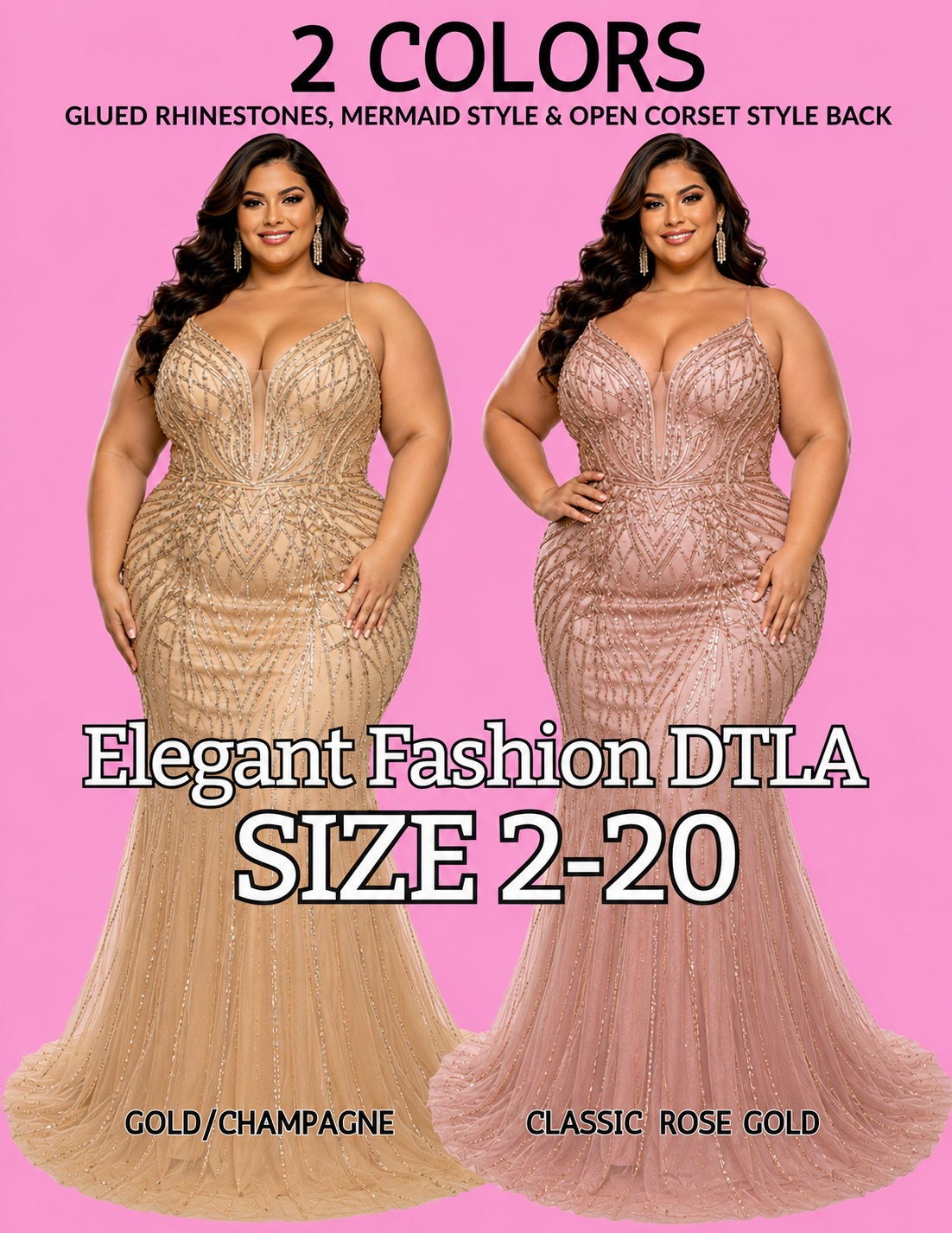 2 COLORS (SIZE 2-20)✨ Elegant Fashion✨EF168210
