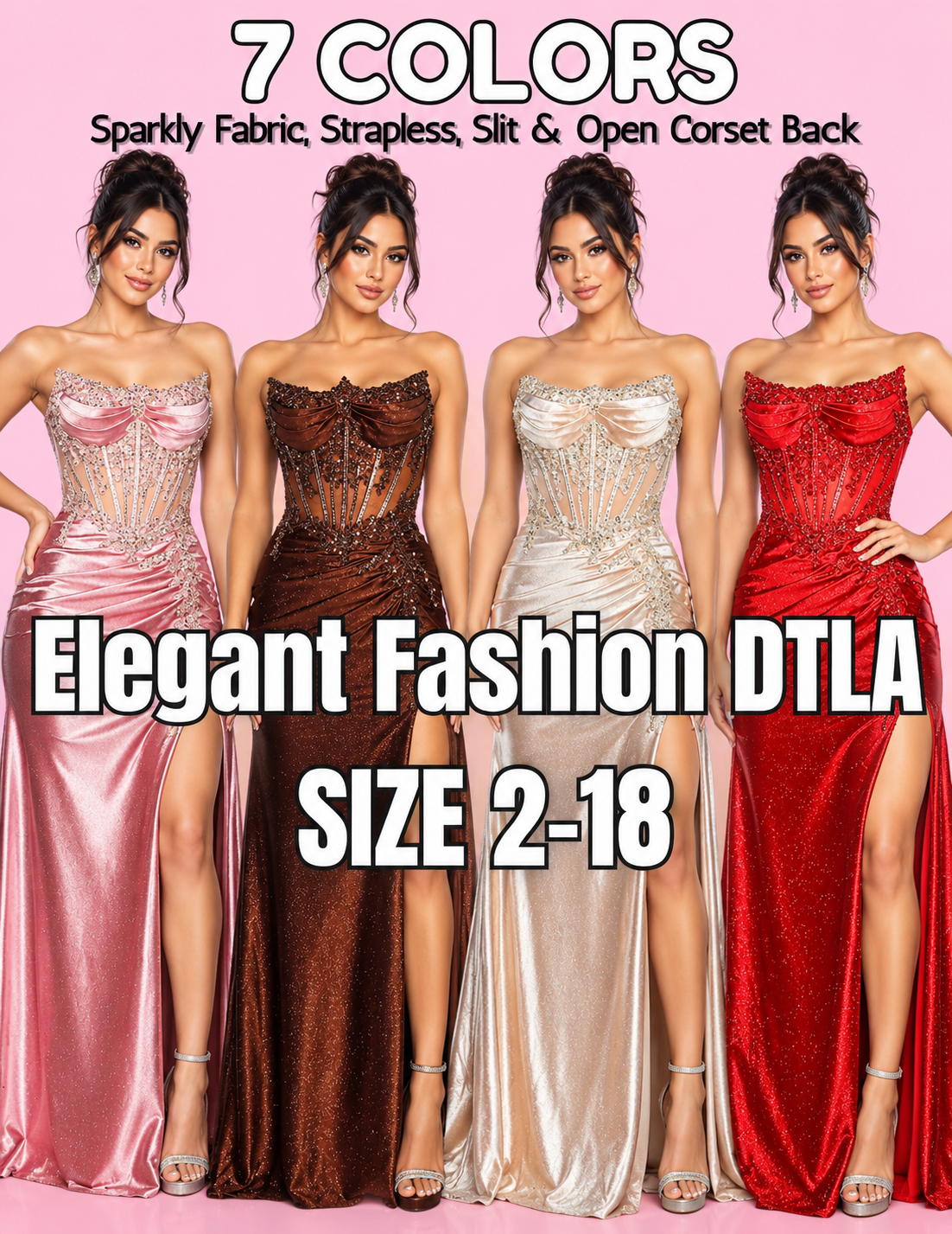 7 COLORS✨ (SIZE 2-18) ✨ Elegant Fashion✨  EF163352