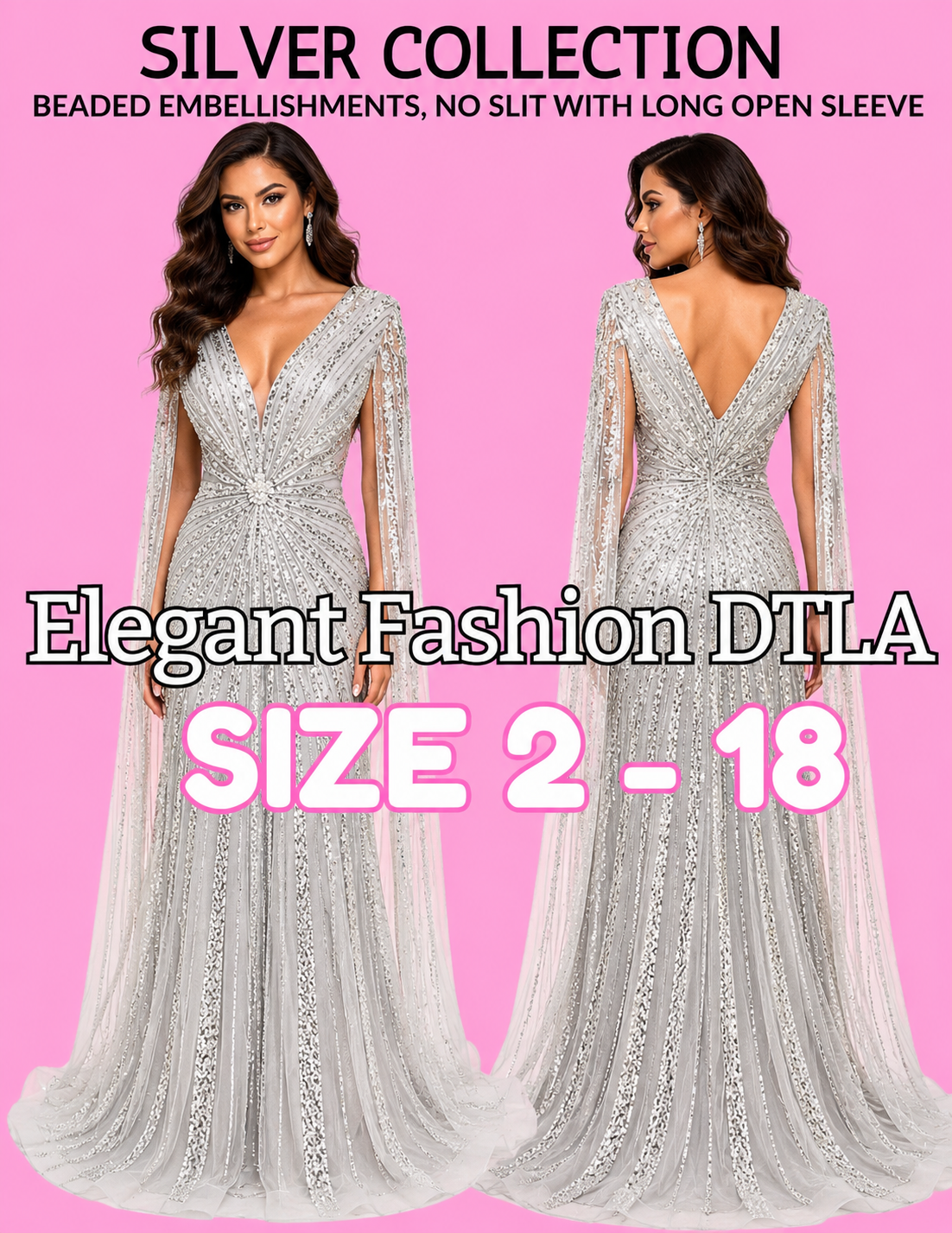 4 COLORS (SIZE 2-20)✨ Elegant Fashion✨EF16C840