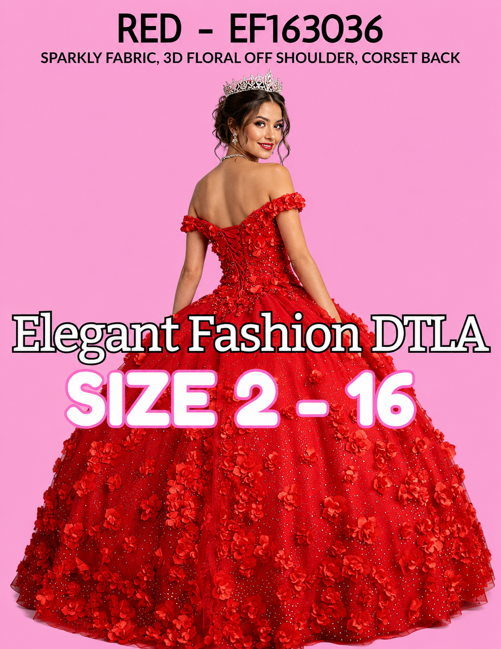 XV COLLECTION - RED 3D (Size 2-16)✨ Elegant Fashion ✨