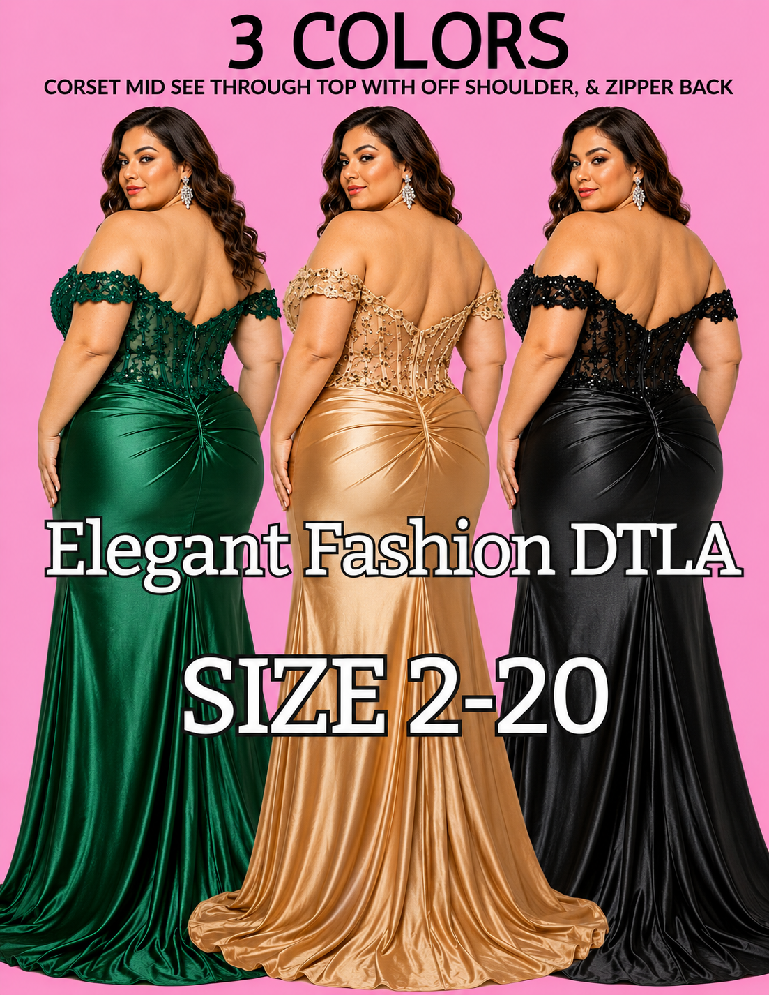 3 COLORS (SIZE 2-20)✨ Elegant Fashion✨EF162153