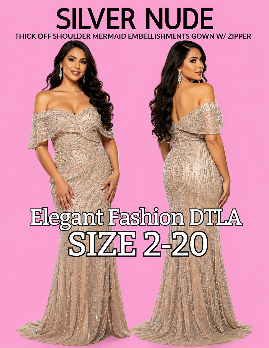 SILVER NUDE (SIZE 2-20)✨ Elegant Fashion✨