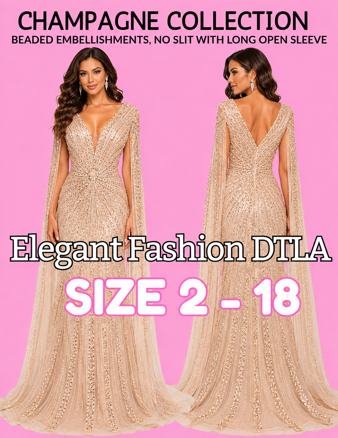4 COLORS (SIZE 2-20)✨ Elegant Fashion✨EF16C840