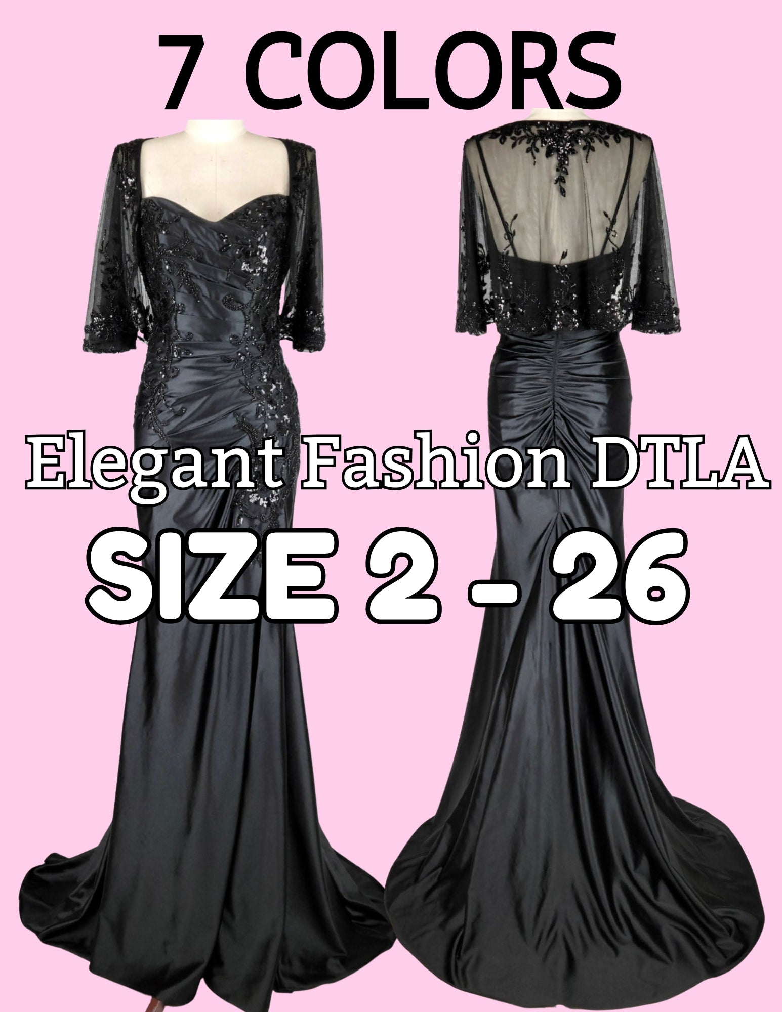 ✨ Elegant Fashion✨ 7 COLORS:  Detachable Sleeves Coverage (SIZE 2-26)