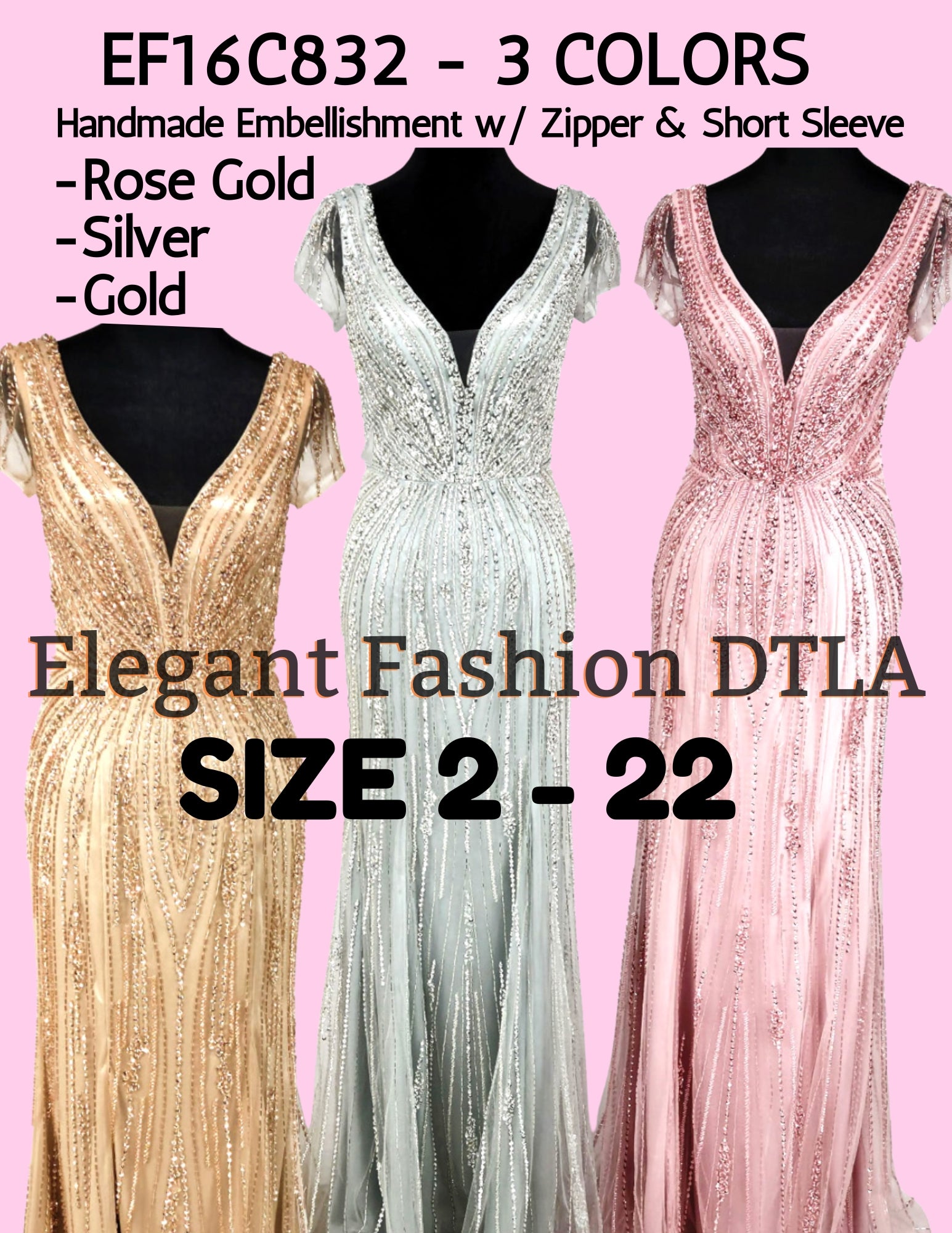✨ Elegant Fashion✨ 3 COLORS SLEEVES (SIZE 2-22)