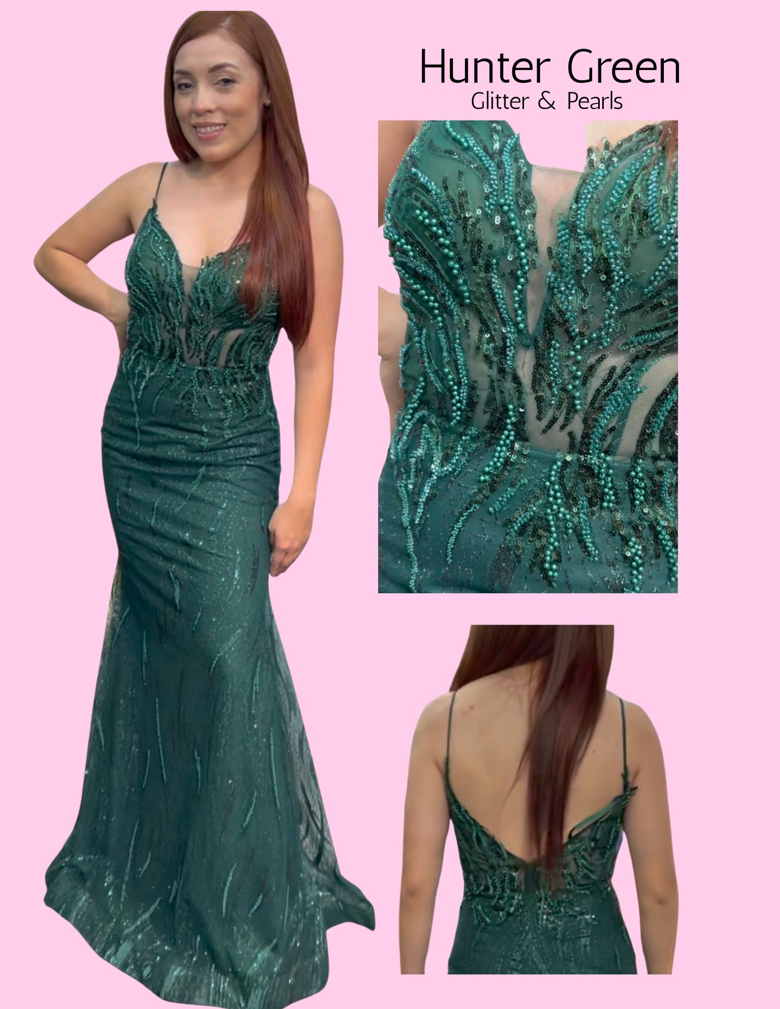 ✨ LIMITED EDITION Hunter Green Pearls & Glitter