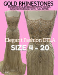 ✨ Elegant Fashion✨ GOLD Rhinestones